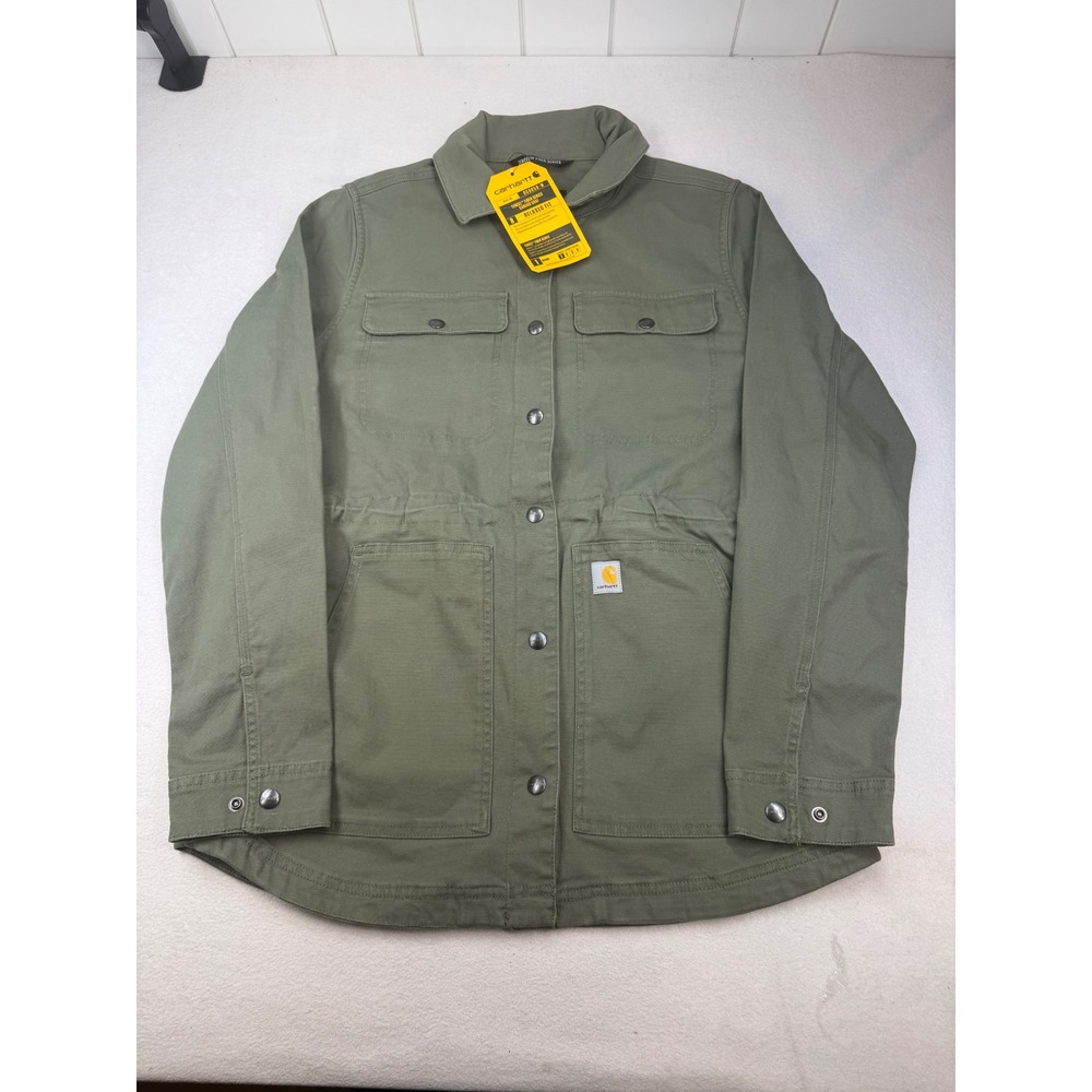 Carhartt Womens Tencel Lightweight Canvas Jacket Green Size Medium NWT - Picture 2 of 7